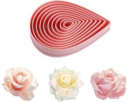 Set van 10 Roze Bloemvormige Koekjesuitsteekvormen voor Taart, Brood en Koekjes