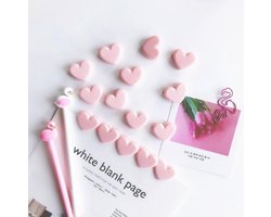 Set van 10 Roze Knijper Hartjes | Hartjes Paper Clips | Pink