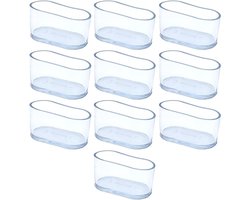 Set van 10 Transparante Rubber Ovale Stoelpoot Beschermers, Antikras Voetjes voor Meubels, Vloerbescherming voor Tafel en Stoelen (16x34mm)