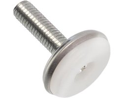 Set van 10 verstelbare meubelpoten M8 Ø28 - Hoogte 37 mm - Zilverkleurig - Metaal en kunststof - Voor banken, bureaus