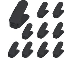 Set Van 10 Verstelbare Schoenenrekken, Schoenenstapelaars, Schoenenhouders, Schoenenorganizers, 3 In Hoogte Verstelbaar, Antislip, Zwart