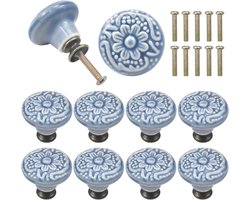 Set van 10 Vintage Deurklinken Keramische Handgrepen 34mm Ronde Ladeknoppen Meubelknoppen voor Keuken en Kinderkamer