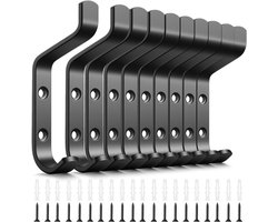 Set van 10 – Wandhaken – wandhaak - Roestvrijstalen kapstokhaken – Deurhaken – Ideaal voor het opbergen van kleding en sleutels