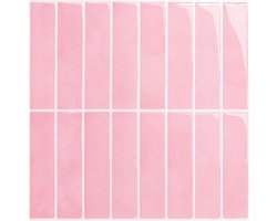 Set van 10 Zelfklevende 3D Tegelstickers 30 x 30 cm - Waterdicht en Verwijderbaar voor Badkamer en Keuken Decoratie, Bescherming tegen Spatten en Muurdecoratie (Roze)