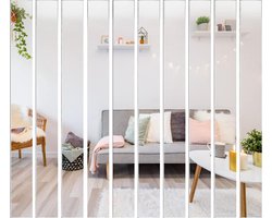 Set van 10 zelfklevende wandspiegels - 50 x 5 cm - langwerpig - spiegel set voor wanddecoratie - doe-het-zelf projecten