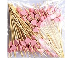Set van 100 Houten Cocktailprikkers, Ideaal voor Feestjes, Barbecues en Fingerfood, 12 cm Lang, Perfect voor Verjaardagen en Carnaval