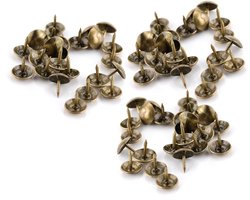 Set van 100 meubelnagels (punaises, 9x10 mm, brons, type 3)