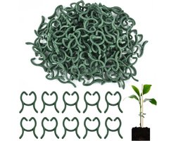 Set van 100 Plant Clips - Planthouders - 2 x 2.5 cm - Tuin Plant Clips voor Klimplanten - Clips voor Tomaten - Tuinaccessoires - Plantenbinders