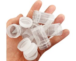 Set van 100 plastic potjes (20 ml) met schroefdoppen