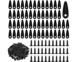Set van 100 Zwarte Fotolijst Achterkant Clips - Metalen Bevestigingsclips met Schroeven voor Kunstwerk Ophangen - Decoratie Accessoires