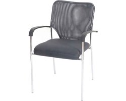 Set van 12 bezoekersstoelen Tulsa, stapelbare conferentiestoel, stof/textiel ~ zitting grijs, rugleuning grijs