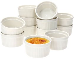Set van 12 crème brulee schaaltjes Bianca 9x5cm wit - 24302126