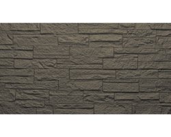 Set van 12 decoratieve panelen met 3D baksteen- en steeneffect, 8,6 m² PU-wandbekleding, 120 x 60 x 2,5 cm, leigrijs