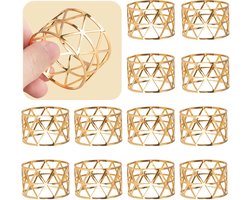 Set van 12 gouden servetringen - feestelijke tafeldecoratiehouder - voor bruiloft / jubileum / diner bij kaarslicht / feest