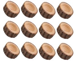Set van 12 Houten Kaarsenhouders voor Decoratie