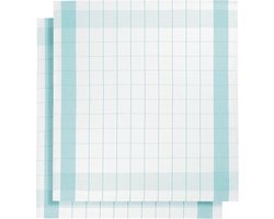 set van 12 keukenhanddoeken - De Witte Lietaer - wit/aqua - katoen/linnen