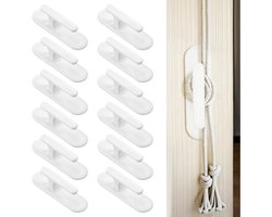 Set van 12 kunststof koordwikkelaars voor rolgordijnen, vouwbeugels, gordijnen en jaloezieën, ideaal voor gebruik in kantoor en thuis voor nette en veilige afwerking