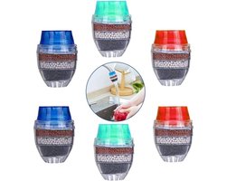 Set van 12 mini-kraanwaterfilters met actieve kool - Mini huishoudelijk filter met actieve kool van kokosnootschalen - Keukengereedschap