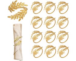 Set Van 12 Opengewerkte Servetringen in De Vorm Van Een Tarweaar, Metalen Servethouders, Geschikt Voor Bruiloften, Pasen, Lente, Feesten, Banketdecoraties (Zilver)