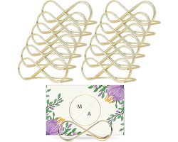 Set van 12 Plaatskaart Houder - Menu Kaart Houder - Tafel Nummer Houder voor Trouwen - Foto Houder - Kaart Houder voor Verjaardag - Oneindige Boodschap Clip Tafel Nummer Houder voor Feest - Restaurant - Goud