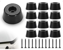 Set van 12 Schroefbare Rubber Voetjes voor Meubels, Beschermt Tegen Krassen en Vervorming, Ideaal voor Stoelen en Tafels (22 x 18 x 10 mm)