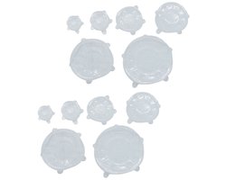 Set van 12 siliconen rekbare bewaardeksels van 6 tot 20 cm Fackelmann Basic
