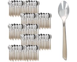 Set van 120 BEAUTY bestek koffielepels taupe - 805550