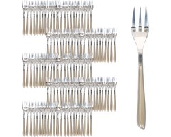 Set van 120 BEAUTY taartvorkjes taupe - 805567