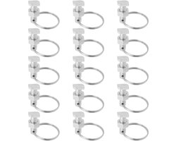 Set van 15 Kasbouten met Ringen voor Klimplanten - Geschikt voor 6.5 mm - 10.5 mm Glazen Strips