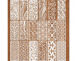 Set van 15 randsjablonen, geschikt voor schilderen, meubels maken, taartdecoratie, textuur tekenen, doe-het-zelf houten wanddecoraties, enz.