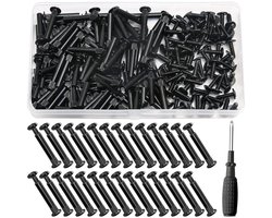 Set van 152 Meubelverbinders, M4 Verbindingselementen, 31-40 mm Aansluitschroeven voor Kasten en Meubels, Inclusief 75 Meubel- en 75 Mofschroeven voor Houten Constructies