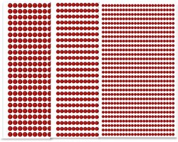 Set van 1532 Zelfklevende Strass Steentjes, 3/4/5 mm Ronde Gems voor Creatieve Projecten, Fotolijsten en Wenskaarten (Rood)