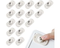 Set van 16 mini meubelwieltjes - Zwenkwieltjes - Zelfklevende wieltjes - Kleine meubelwieltjes met kogellagers - Zelfklevende wieltjes - Meubelwieltjes - Zelfklevende 360° zwenkwieltjes met kogellagers - Kleine meubelwieltjes met kogellagers