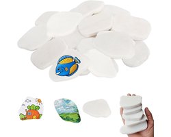 Set van 16 vlakke stenen voor schilderen, 5-8 cm, witte decoratieve kiezels, glad grind voor DIY projecten, aquariums en tuinversiering