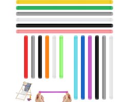 Set van 18 Kleurige Elastische Bands voor Strandhanddoeken, 14 cm tot 30 cm, Ideaal voor Strandstoelen en Boeken, Duurzaam en Flexibel