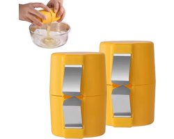 Set van 2 - 2x Handige Ei Opener - Kunststof - Eierschaal Snijder - Eiersplitser & Opener - Ei Peller - Keukengereedschap - Keukengadget Geel/Oranje