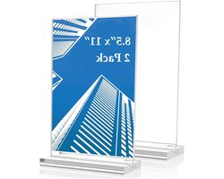 Set van 2 A4 Tafelstands voor Advertentie - Heldere Acryl Display voor Menu's en Waarschuwingsborden (21 x 29,7 cm)