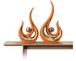 Set van 2 Abstracte Keramische Sculpturen Moderne Woondecoratie