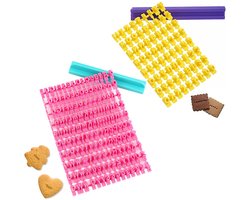 Set van 2 alfabet- en cijferuitstekers — Koekstempels met letters — Bakstempels voor taarten, koekjes en fondant
