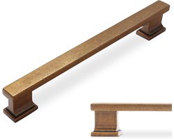 Set van 2 antiekkoperen keukenkastgrepen, kastgrepen, vintage ladegrepen, keukenapparatuur hardware (gaatafstand-76MM)