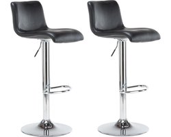 Set van 2 Arona barkrukken zwart kunstleder / in hoogte verstelbaar