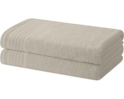 Set van 2 badhanddoeken of douchehanddoeken, 100% katoen, 480 g/m², 130 x 65 cm