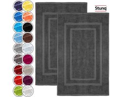 Set van 2 badmatten, extra absorberend badstof, antracietgrijs