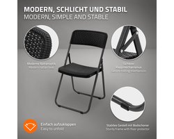 Set van 2 balkonstoelen opvouwbaar rotan look zwart bistrostoel tuinstoel