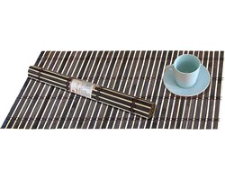 Set van 2 bamboe placemats 30 x 40 cm - handgemaakt, duurzaam, voor eettafel en salontafel - bruin/beige