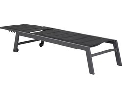 Set van 2 BARBADOS ligbedden in zwart textilene - antracietgrijs aluminium