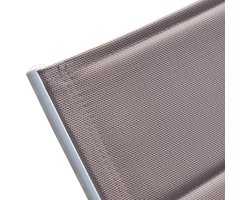 Set van 2 BARBADOS ligstoelen en bijzettafel in taupe textilene - wit aluminium