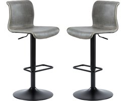 set van 2 Barkruk modern grijs