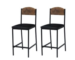 Set van 2 barkrukken, 100cm bartafelhoogte barkrukken met brede comfortabele zitting, moderne vierkante beklede barkruk met rugleuning en voetsteun voor keukeneiland, barblad en eetkamer