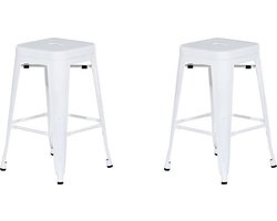Set van 2 barkrukken CABRILLO Metaal Wit